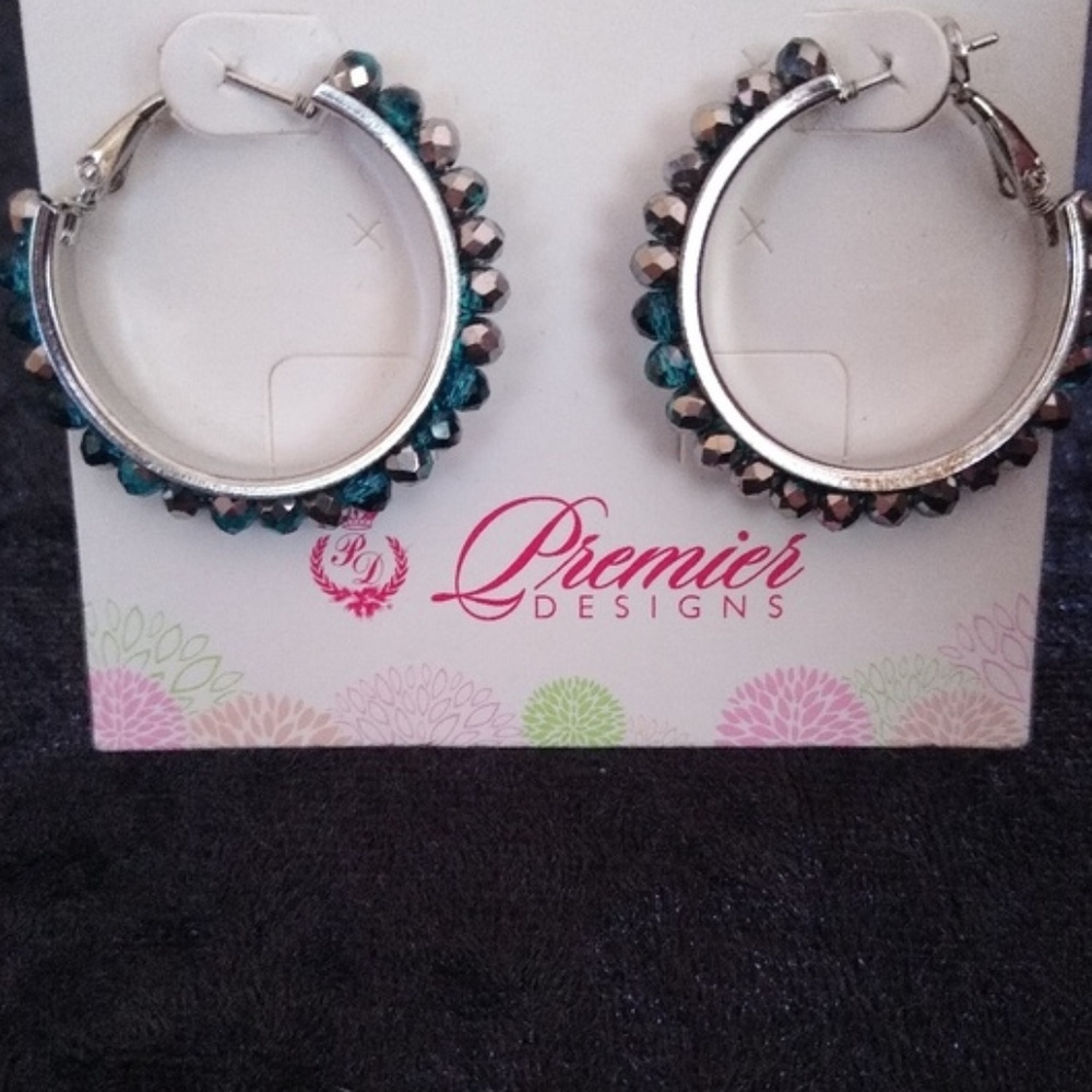 Earrings Blue Silver SEASIDE Premier Designs